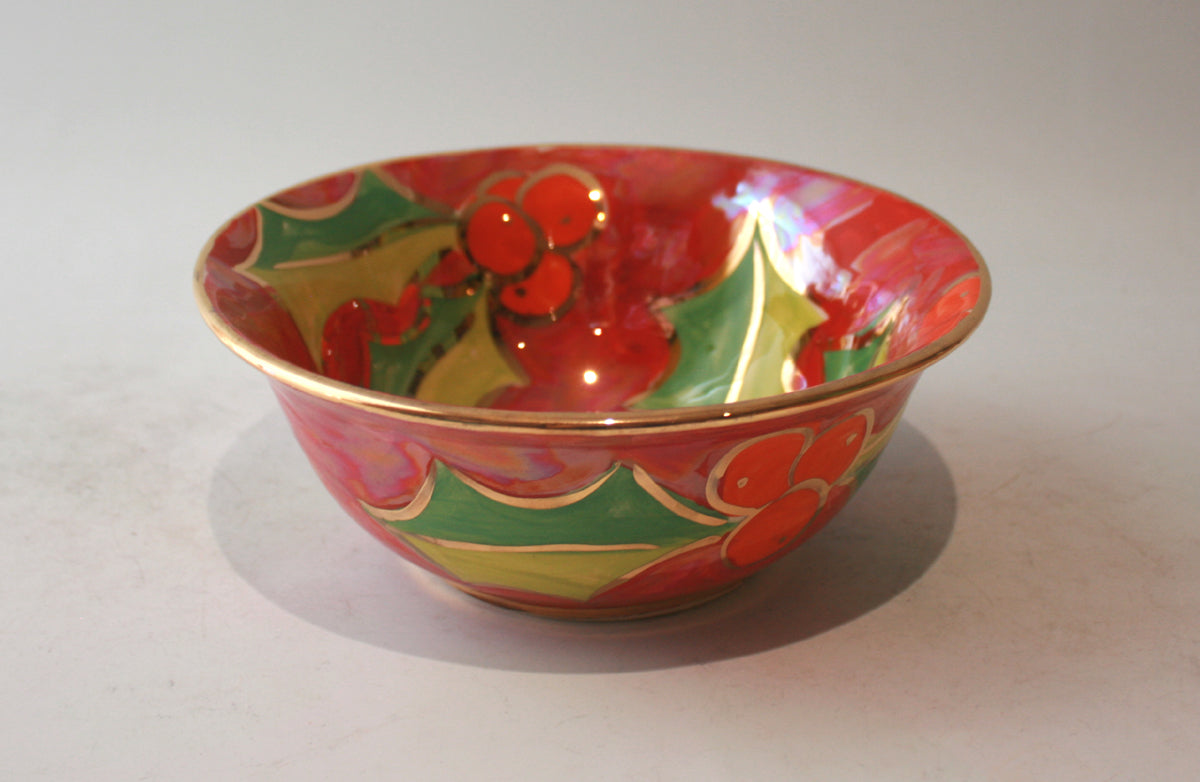 Holly Cereal Bowl in Red
