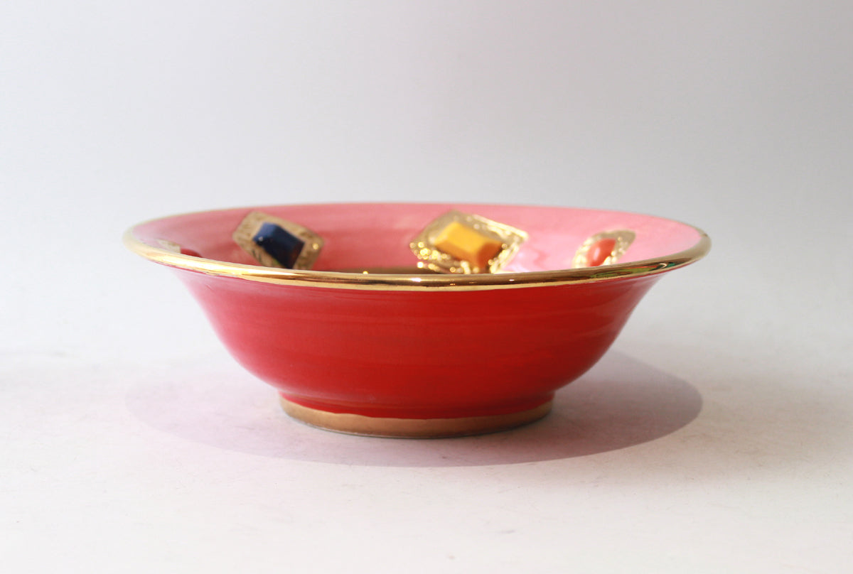 Jewelled Pasta Bowl in Pink