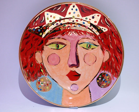 Faces Dinner Plate "Scarlet" - MaryRoseYoung