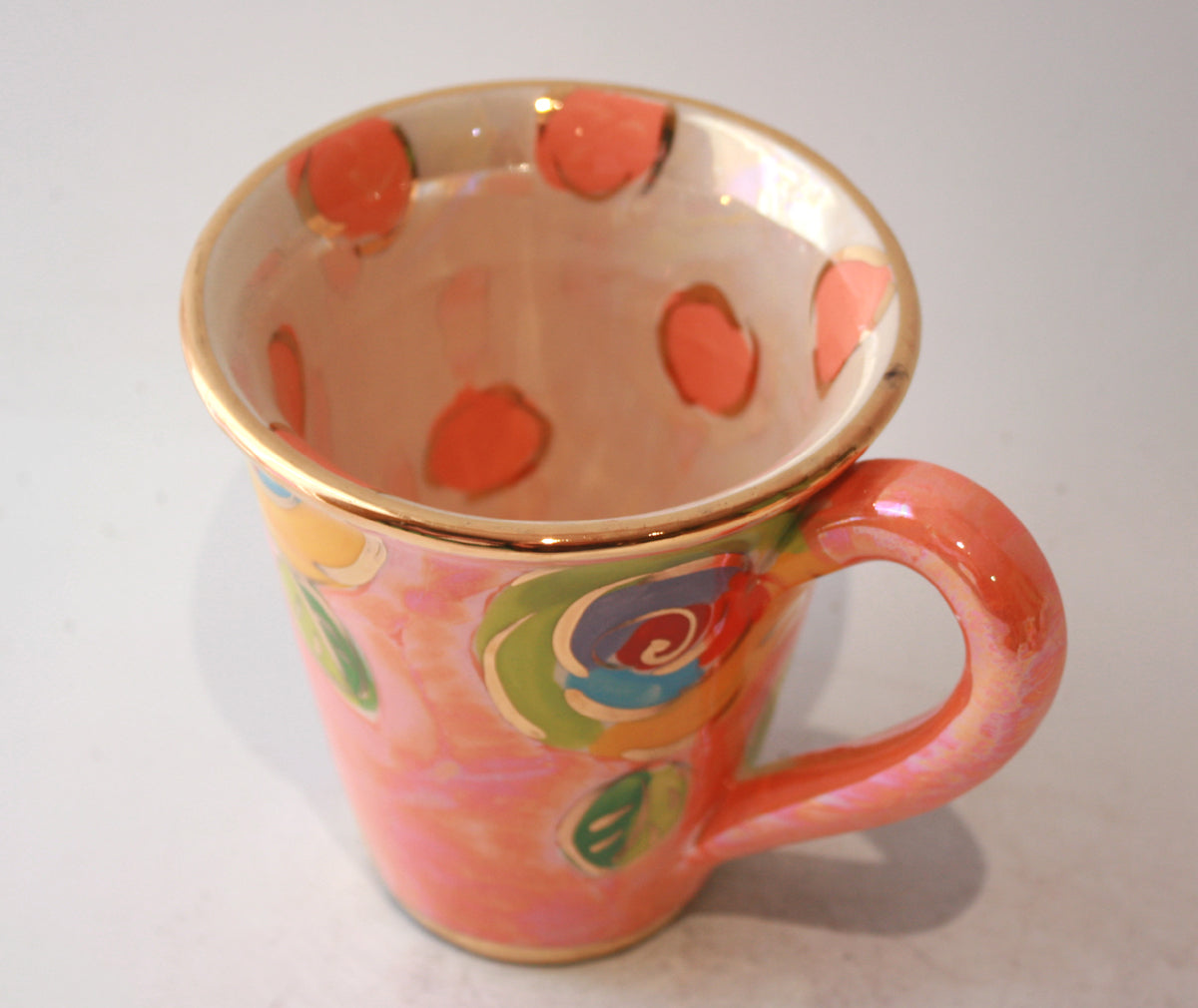 New Shape Large Mug in Lustred Rose Salmon
