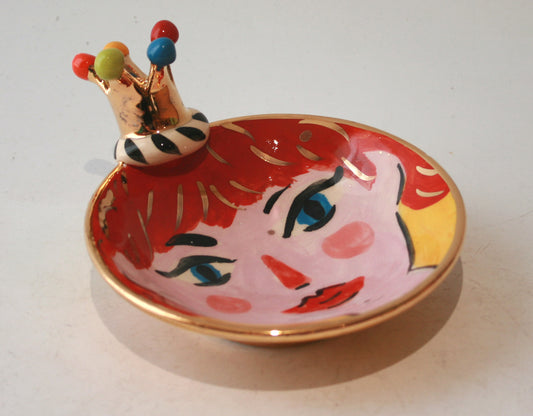 Crown Face Saucer - Annie