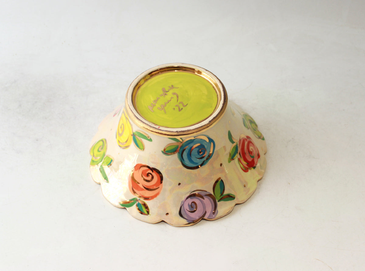 Small Fluted Serving Bowl in Rosebud