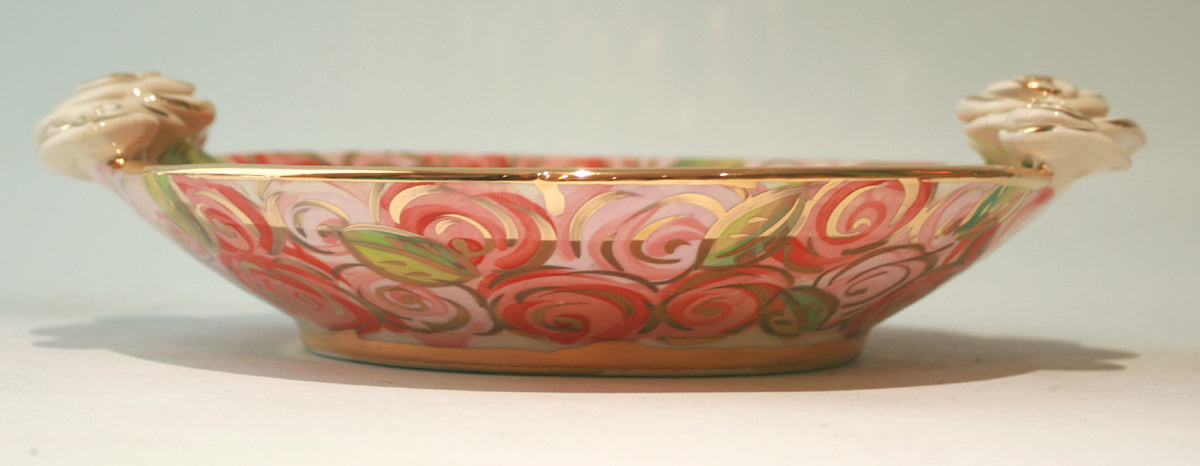 Rose Edged Side Plate in Pink Rosebush