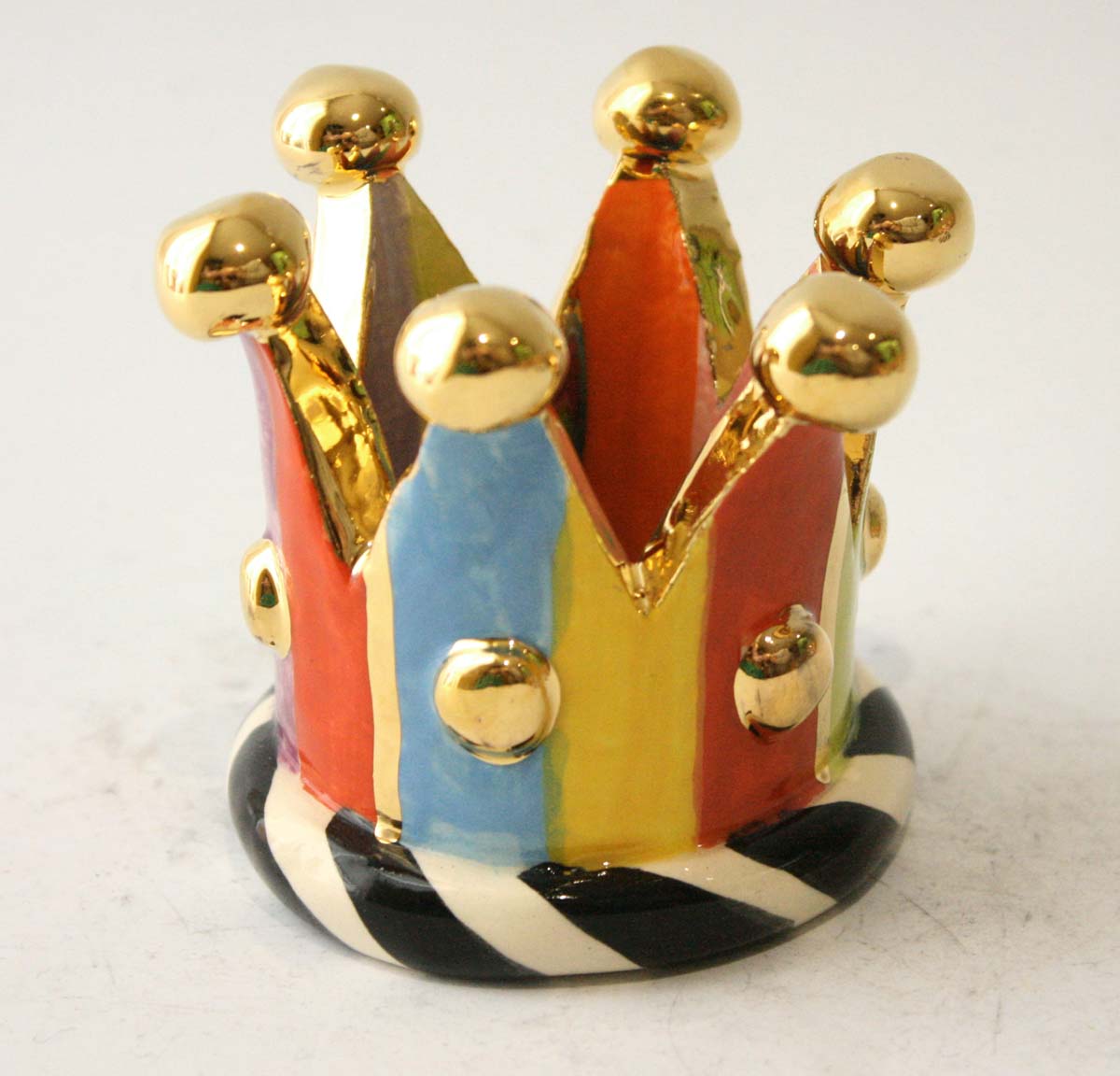 Crown Candleholder in Coloured Stripe - MaryRoseYoung