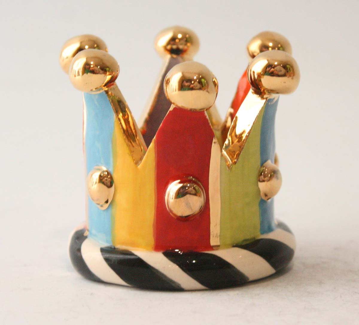 Crown Candleholder in Coloured Stripe - MaryRoseYoung