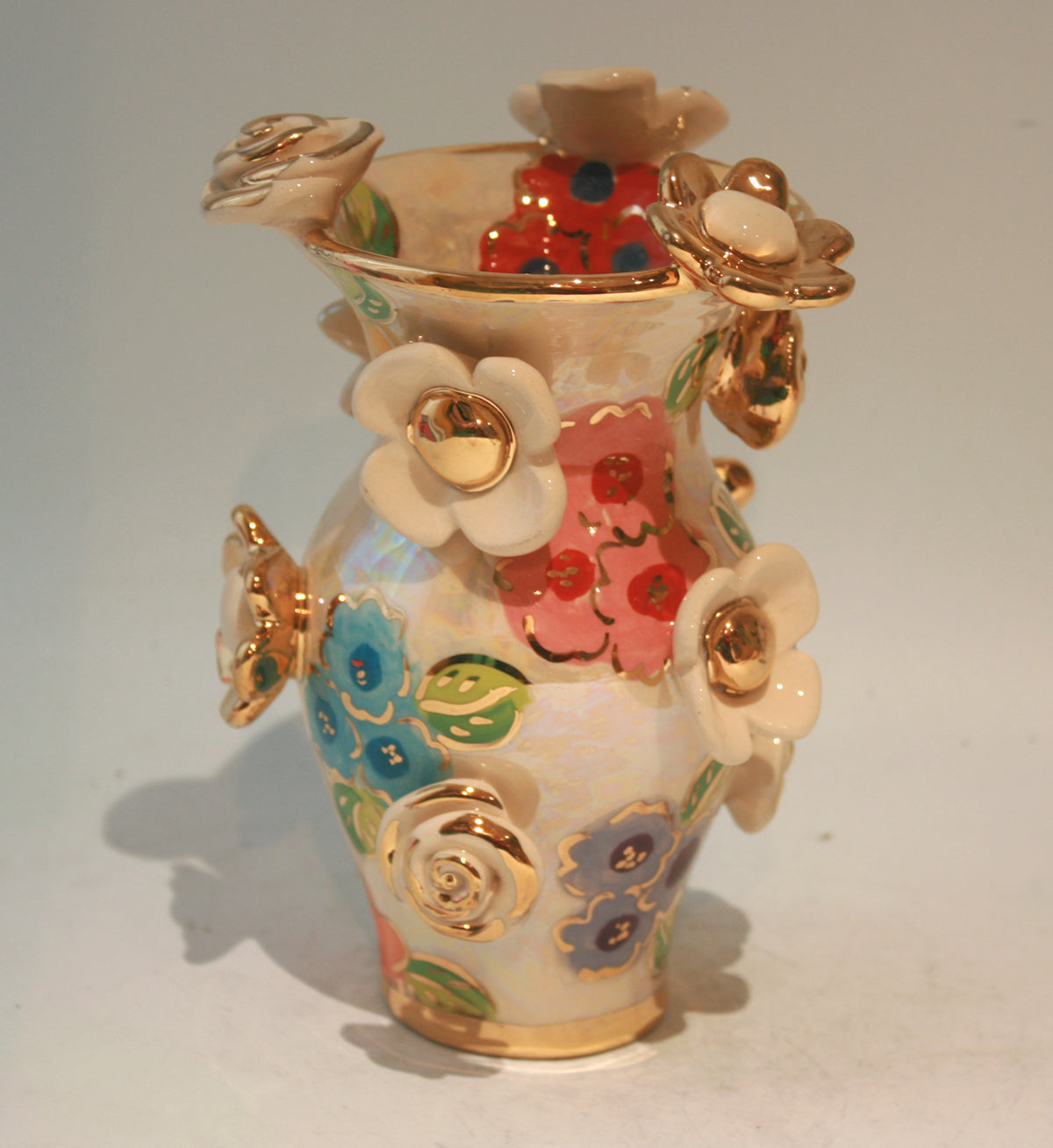 Small Multiflower Studded Vase in Petit Fleur