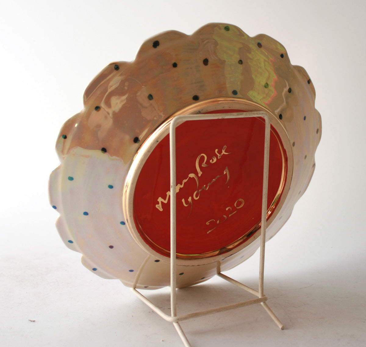 Fluted Display Plate in Vintage Floral
