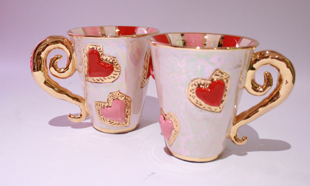 Heart Jewelled Mug with Lady Gaga Handle - MaryRoseYoung