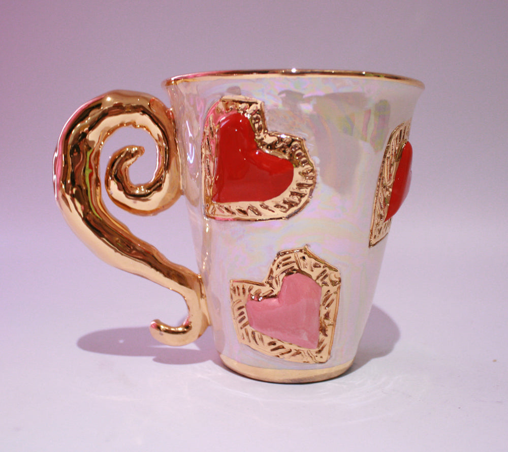 Heart Jewelled Mug with Lady Gaga Handle - MaryRoseYoung