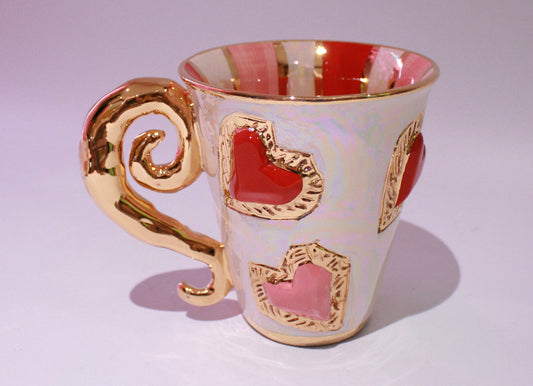 Heart Jewelled Mug with Lady Gaga Handle - MaryRoseYoung