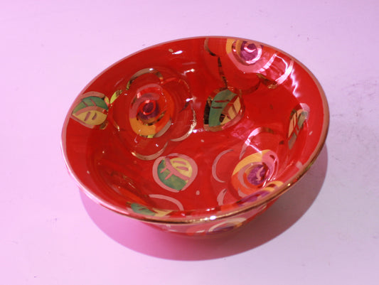 Cereal Bowl Gold New Rose Red - MaryRoseYoung