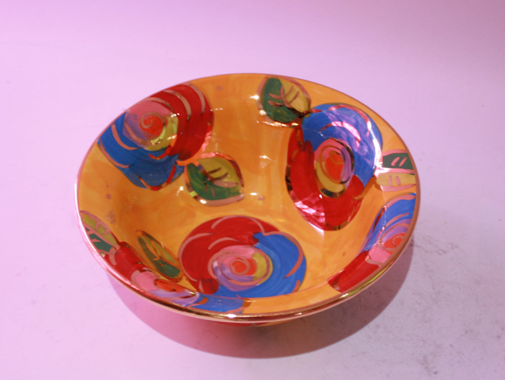 Cereal Bowl Gold New Rose Yellow - MaryRoseYoung