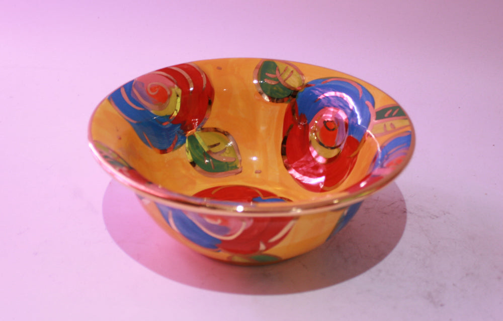 Cereal Bowl Gold New Rose Yellow - MaryRoseYoung
