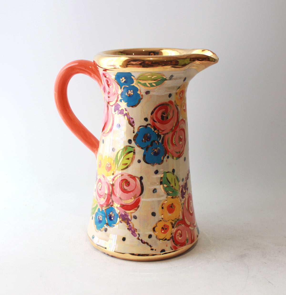 Large Conical Jug in Vintage Floral