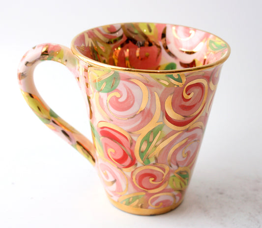 Large New Shape Mug in Pink Rosebush - MaryRoseYoung