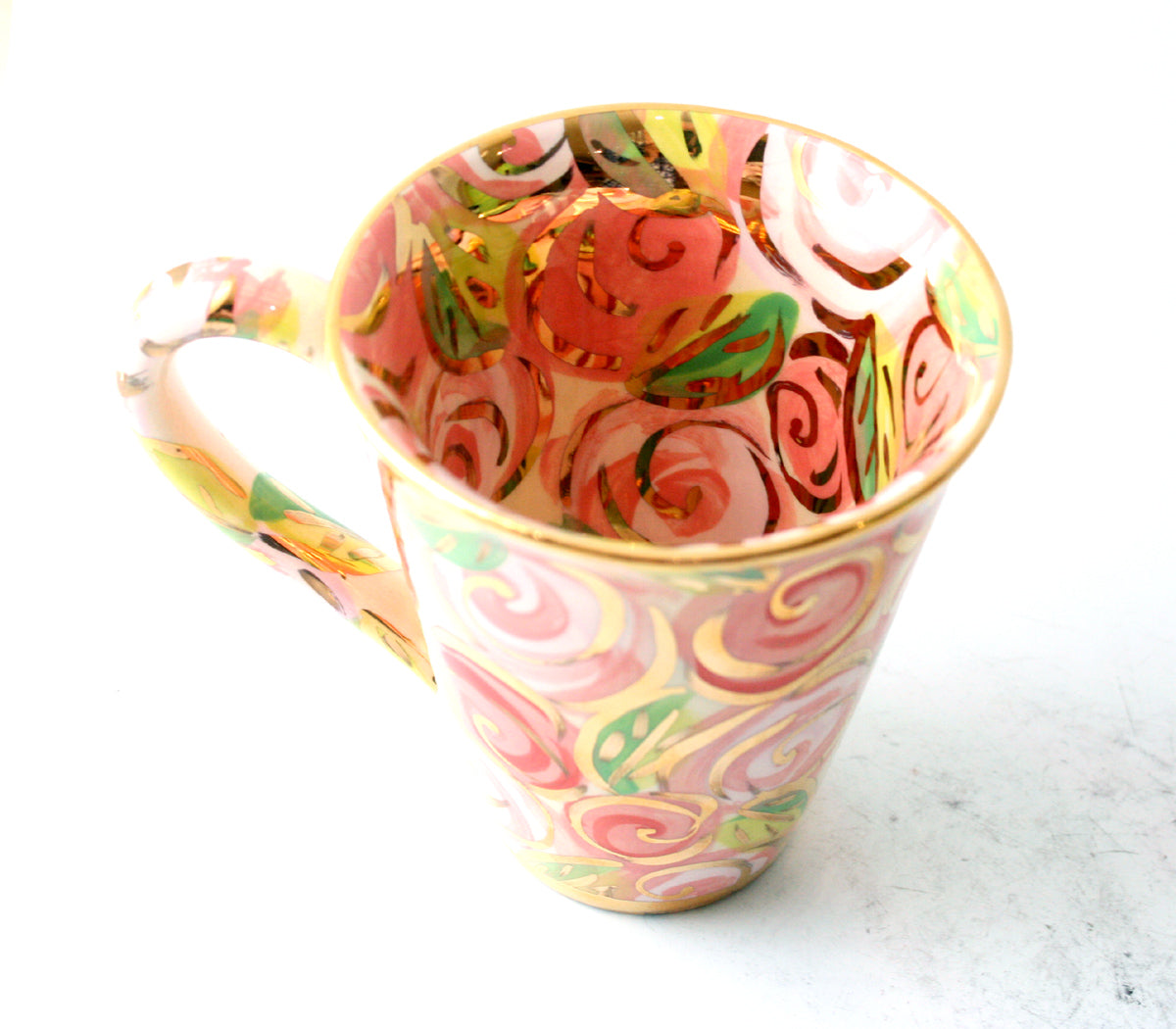 Large New Shape Mug in Pink Rosebush - MaryRoseYoung