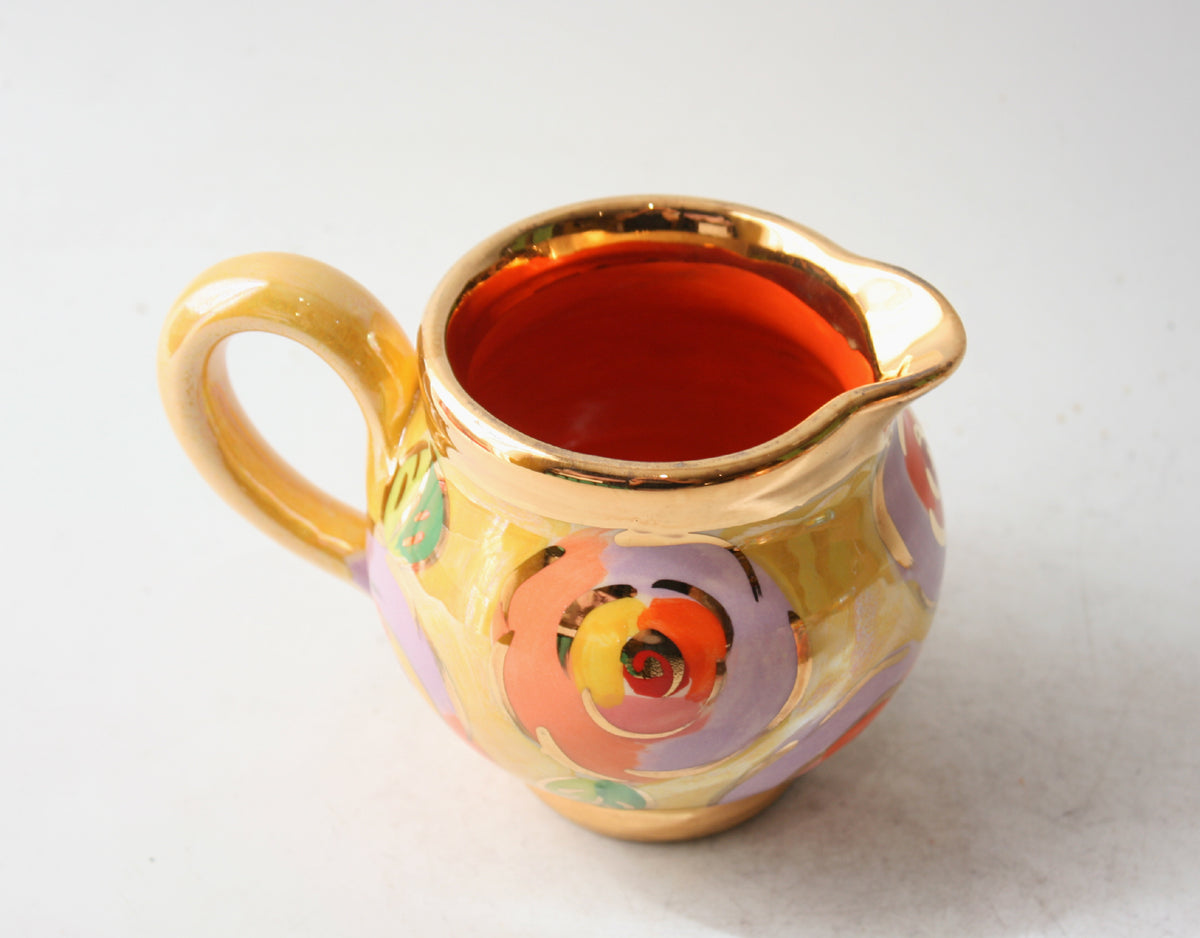 Small Barrel Jug in Gold New Rose on Yellow