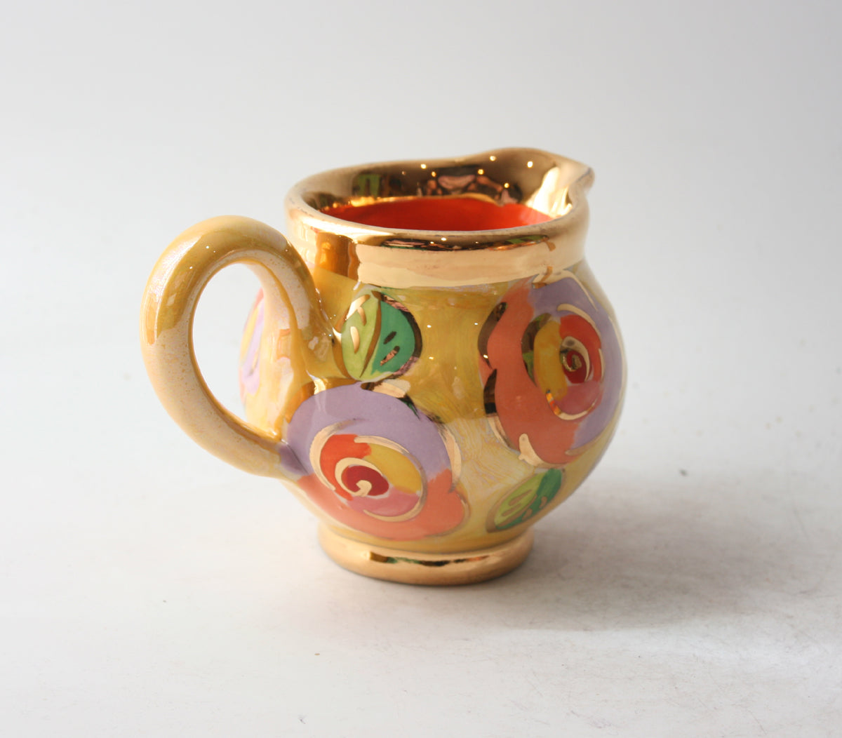 Small Barrel Jug in Gold New Rose on Yellow