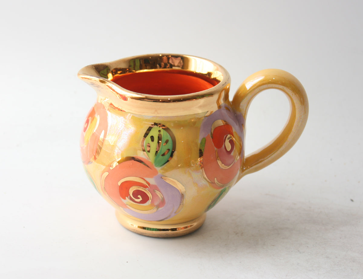 Small Barrel Jug in Gold New Rose on Yellow