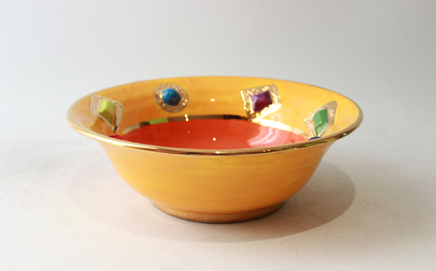 Jewelled Pasta Bowl in Yellow