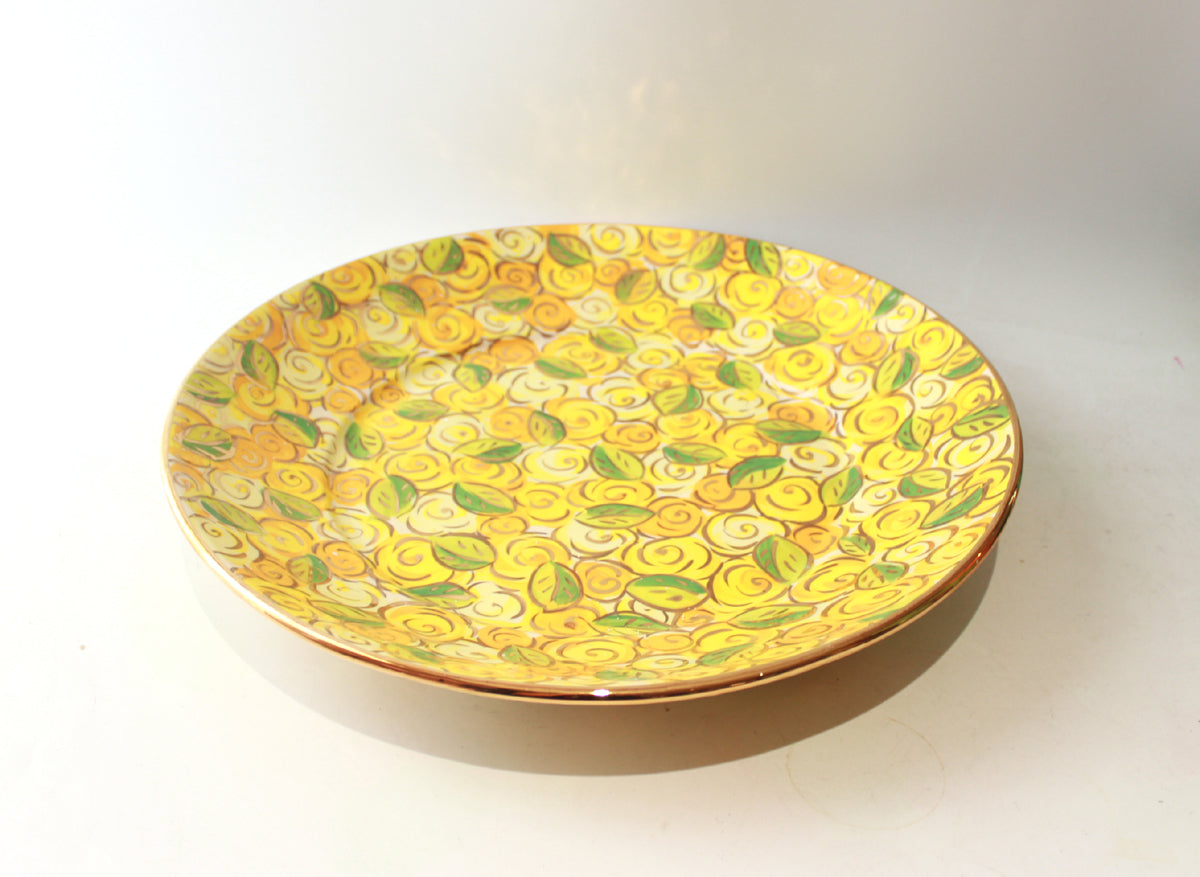 Giant Platter in Yellow Rosebush