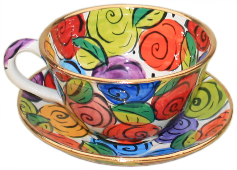 Breakfast Cup and Saucer Block Rose