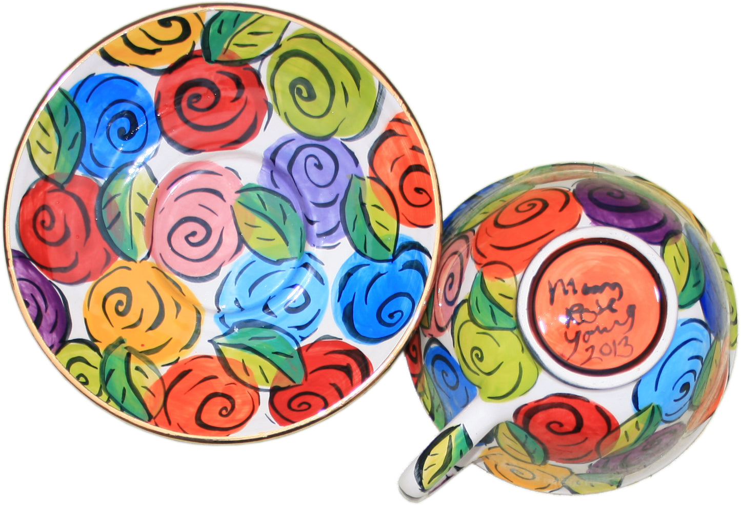 Breakfast Cup and Saucer Block Rose