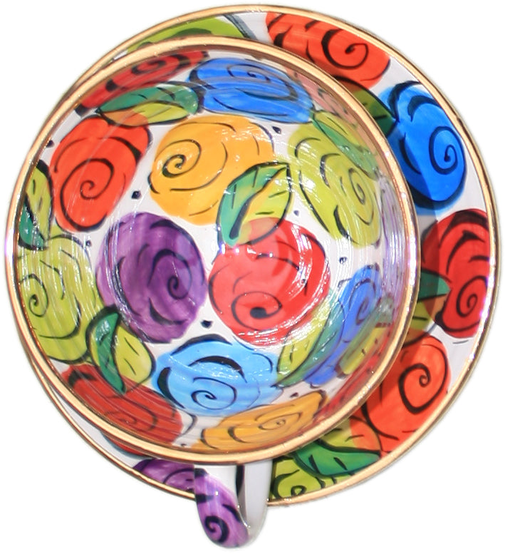 Breakfast Cup and Saucer Block Rose