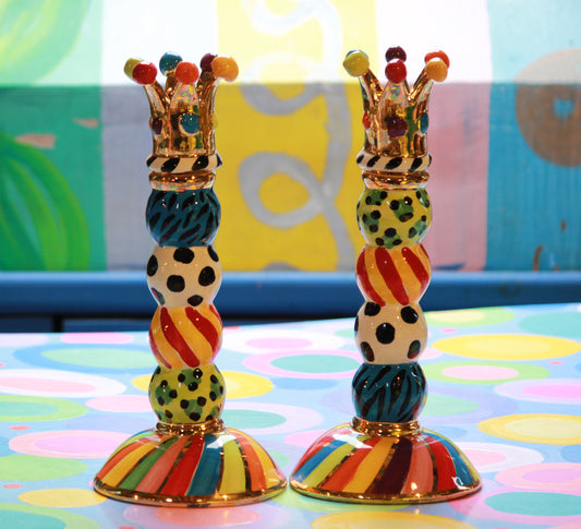 Crown Beaded Candlestick