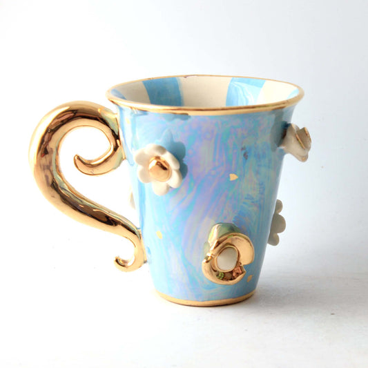 Daisy Studded Mug Blue with Lady Gaga Handle
