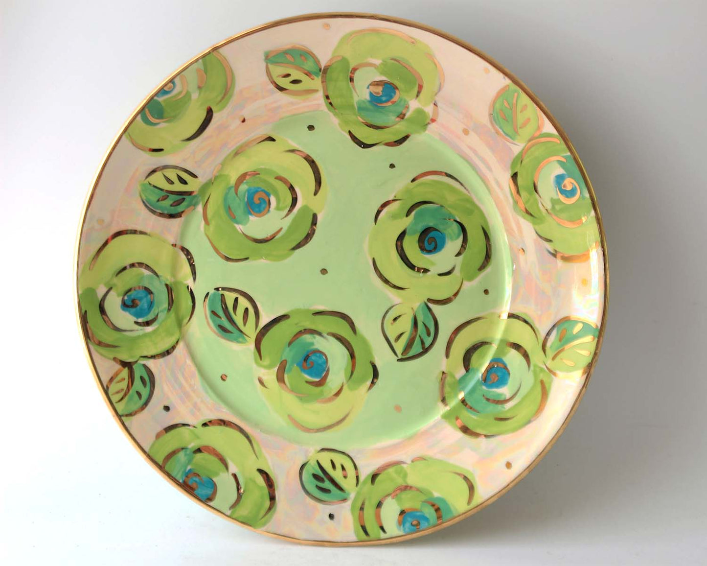 Dinner Plate Pale Rose Green