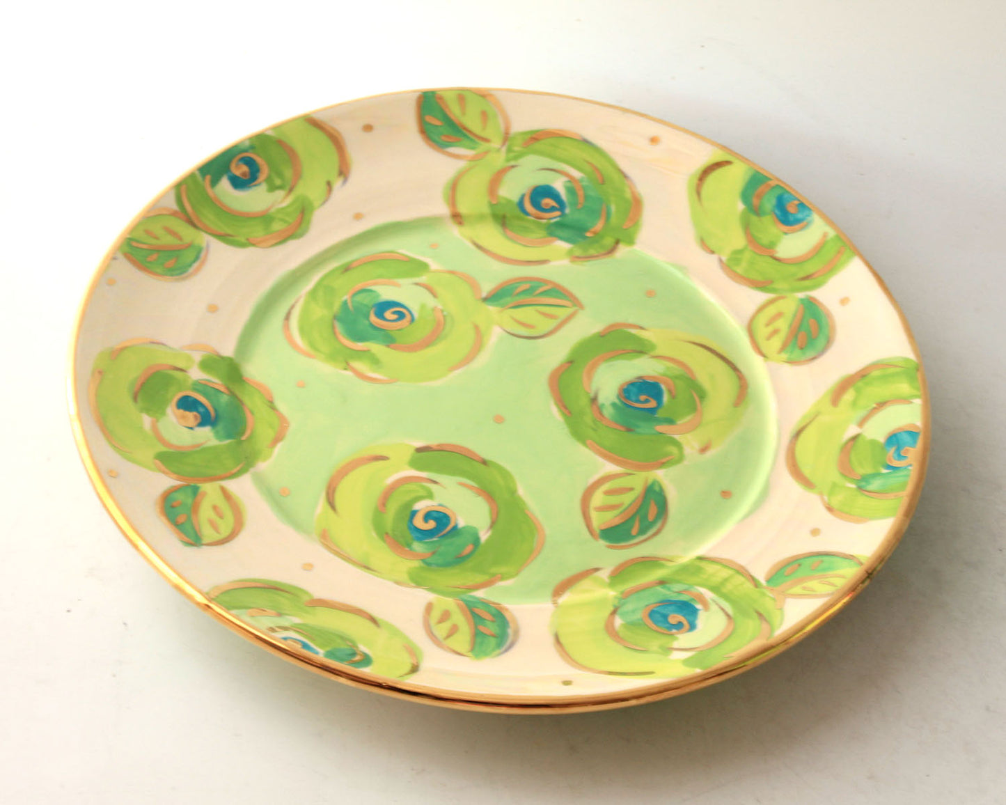 Dinner Plate Pale Rose Green