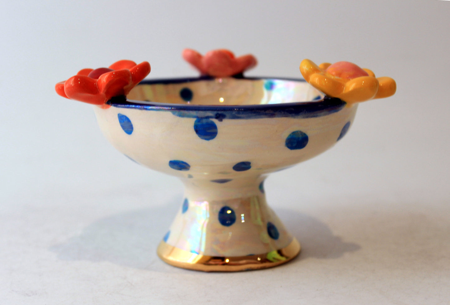 Tiny Raised Bowl Blue and White