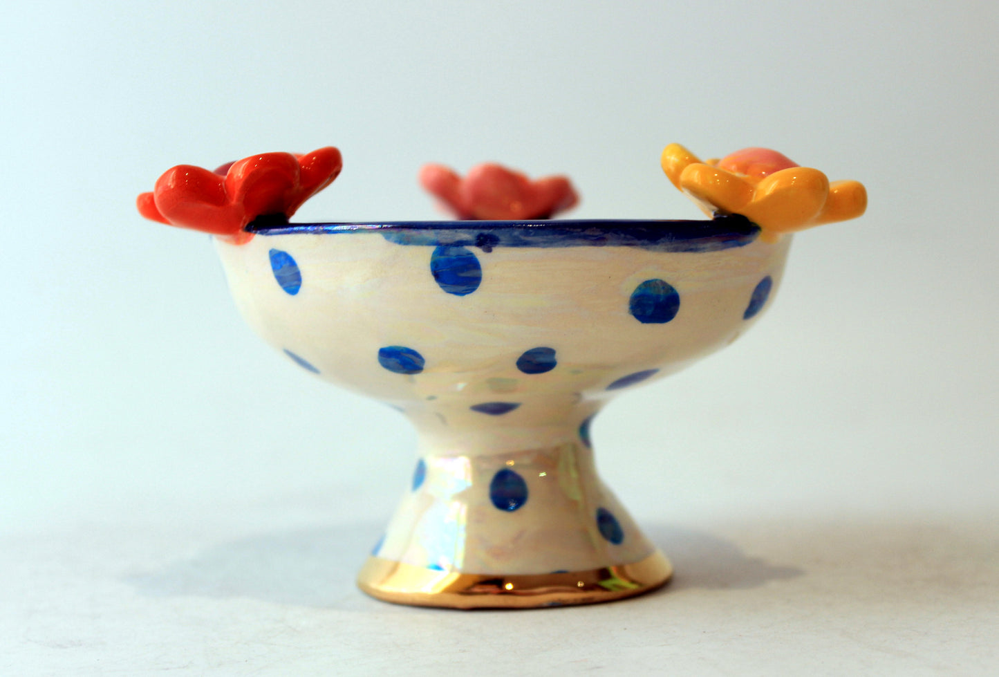 Tiny Raised Bowl Blue and White
