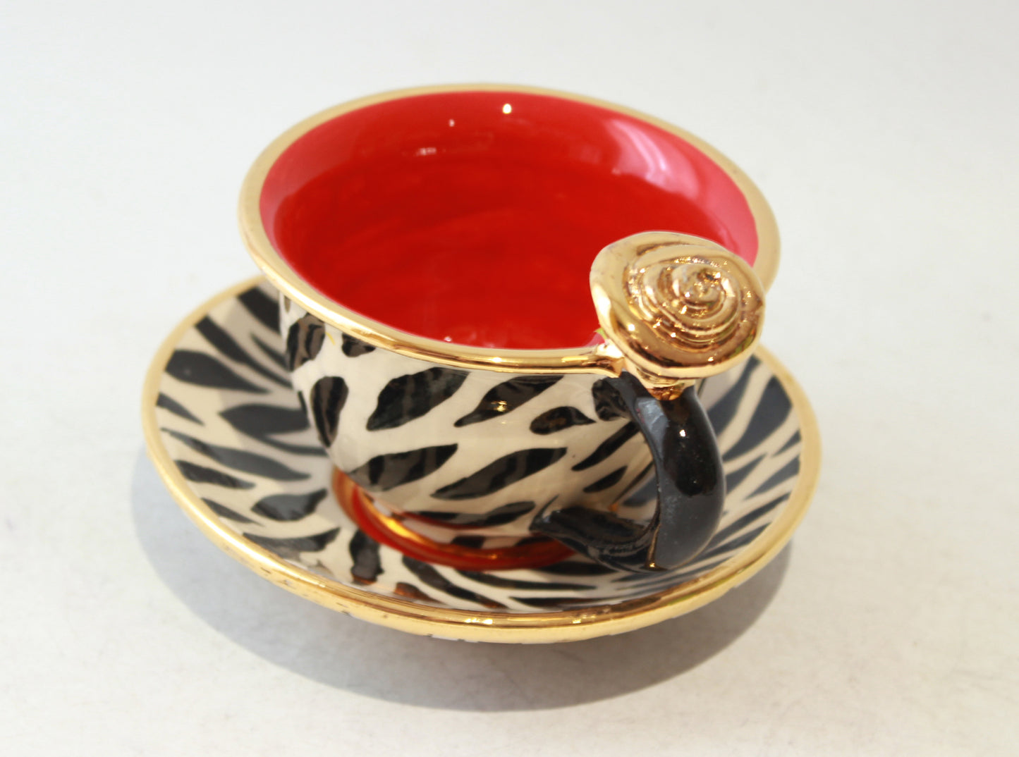 Baby Cup and Saucer Rose Handled Zebra