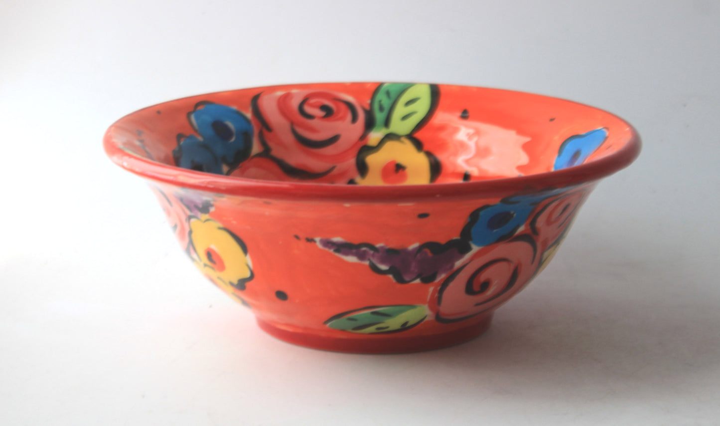Cereal Bowl Orange Summer Floral