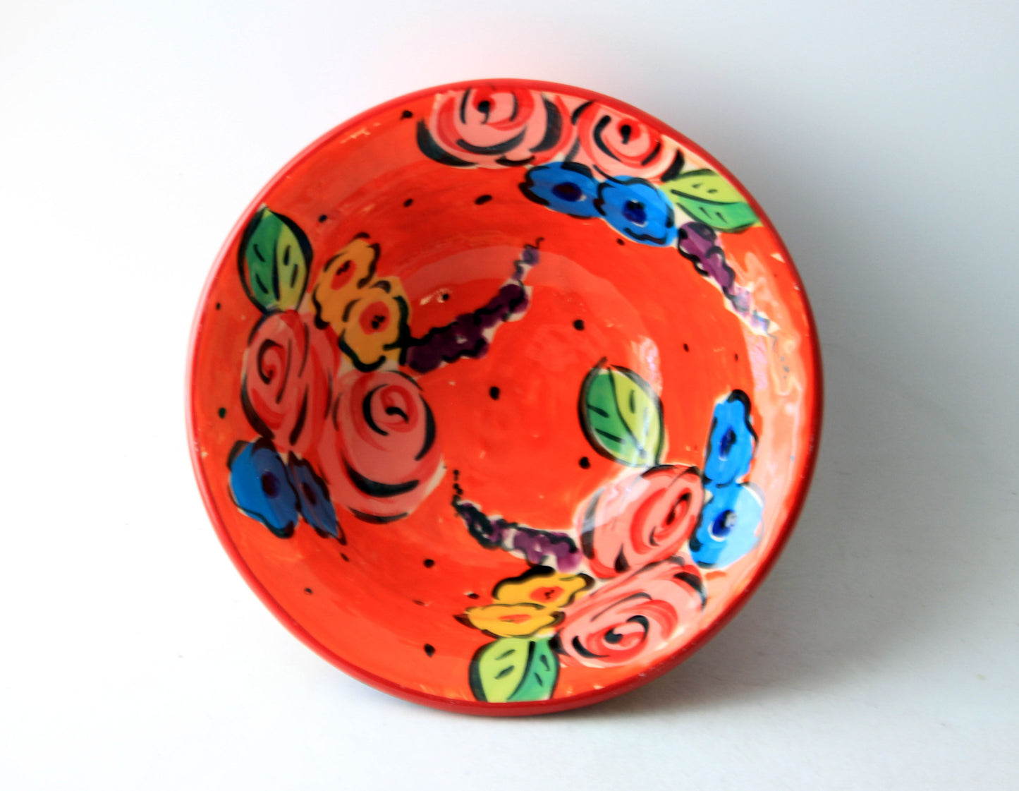 Cereal Bowl Orange Summer Floral