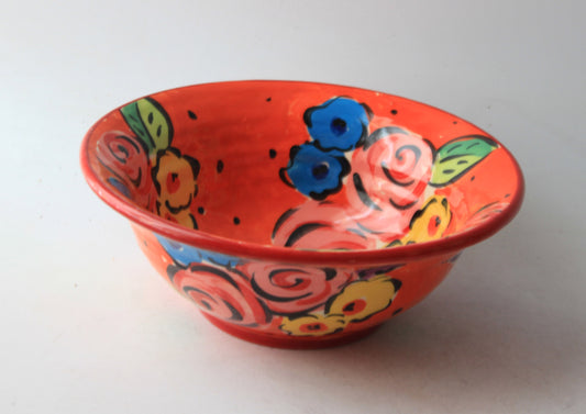 Cereal Bowl Orange Summer Floral