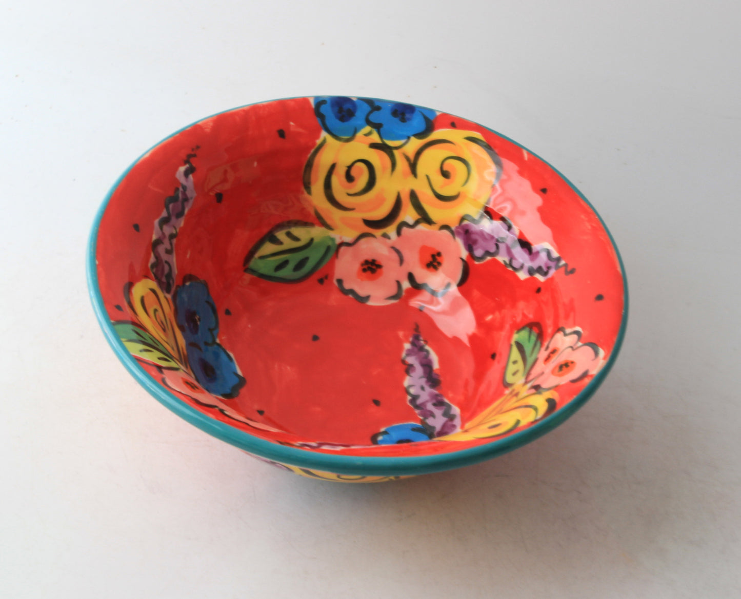 Cereal Bowl Red Summer Floral