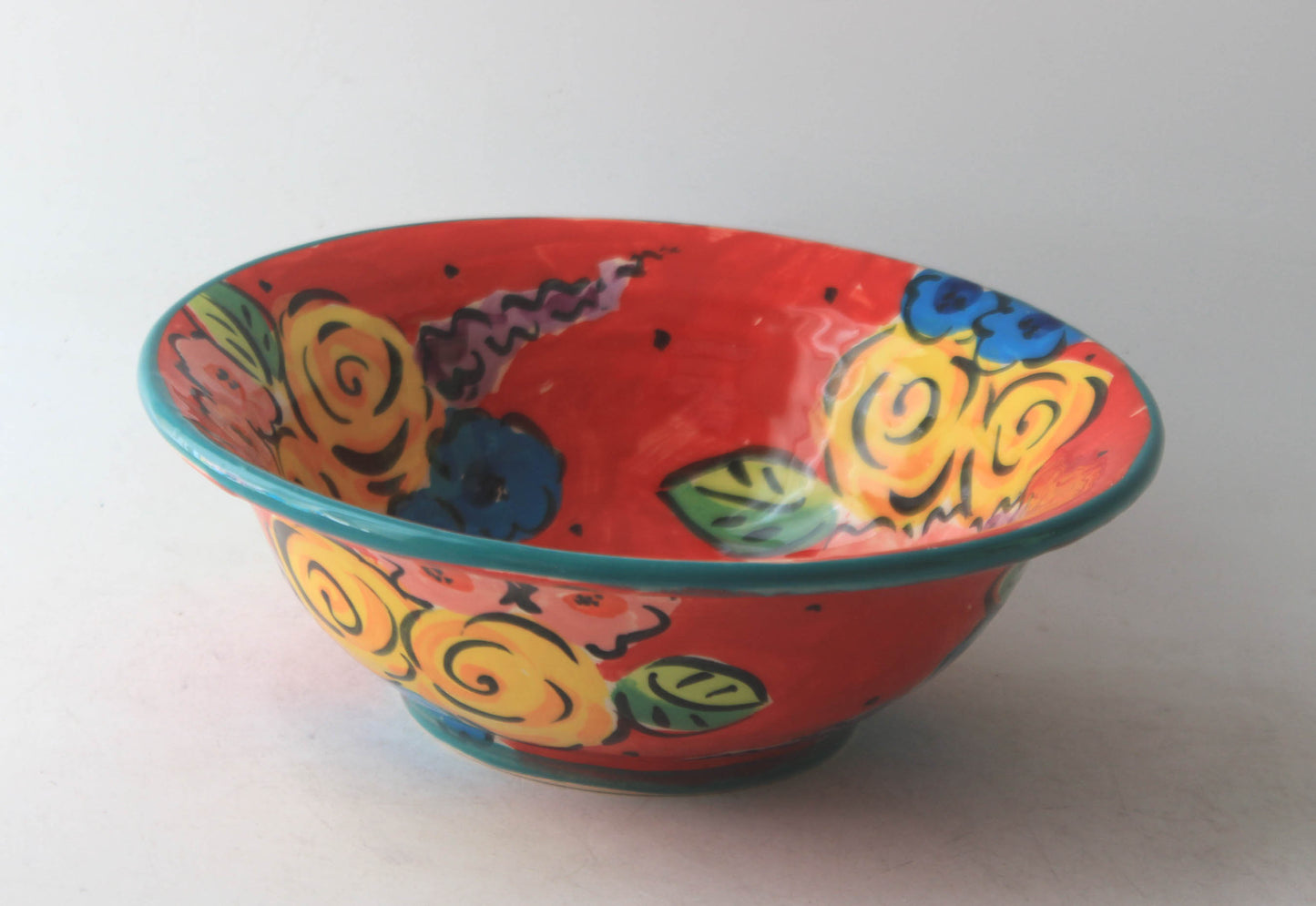 Cereal Bowl Red Summer Floral