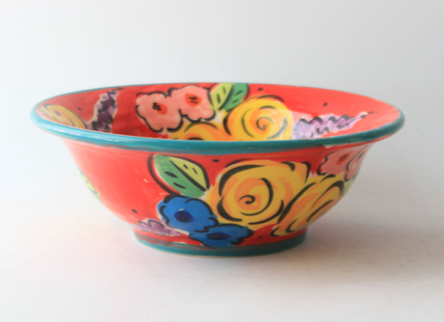 Cereal Bowl Red Summer Floral