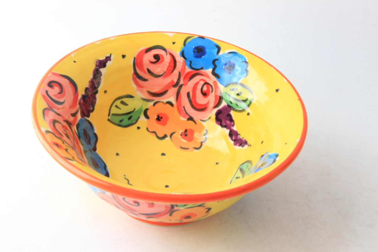 Cereal Bowl Yellow Summer Floral