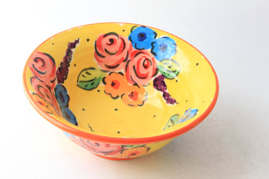 Cereal Bowl Yellow Summer Floral