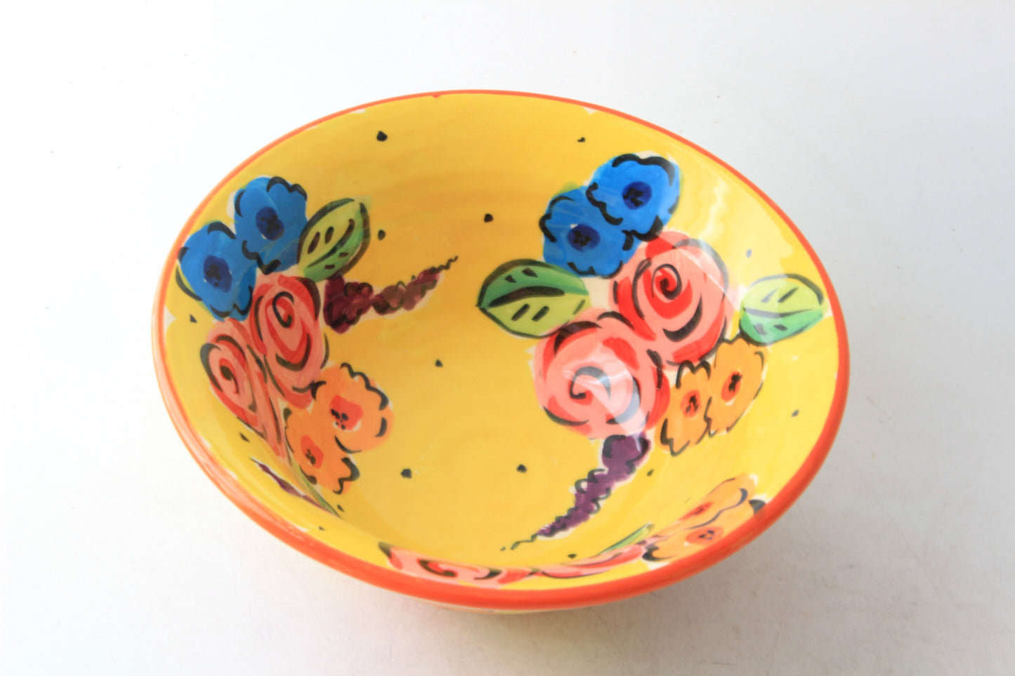 Cereal Bowl Yellow Summer Floral