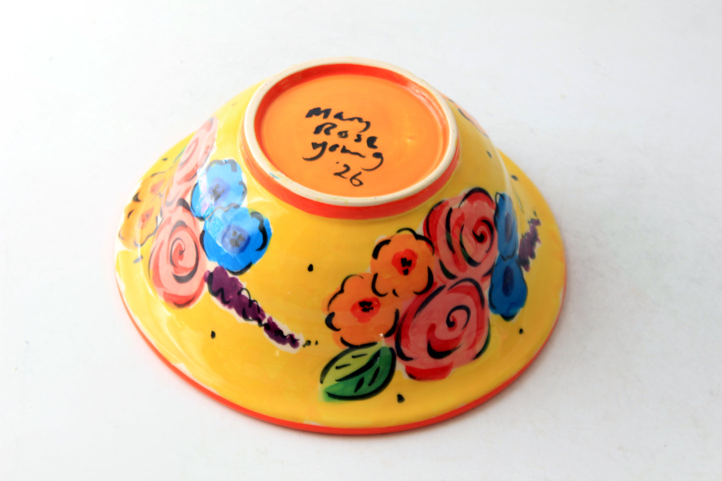 Cereal Bowl Yellow Summer Floral