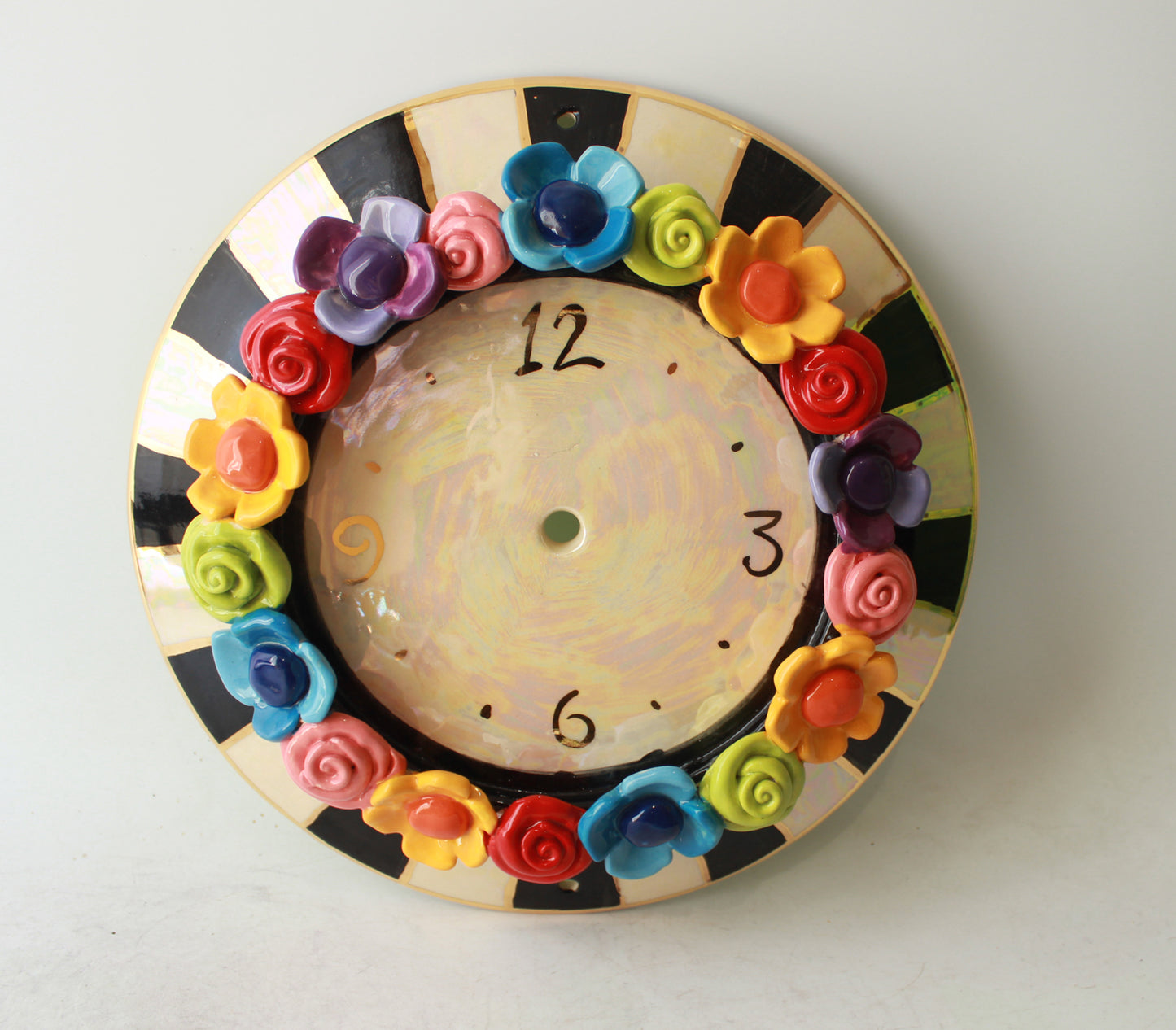 Multiflower Encrusted Clock