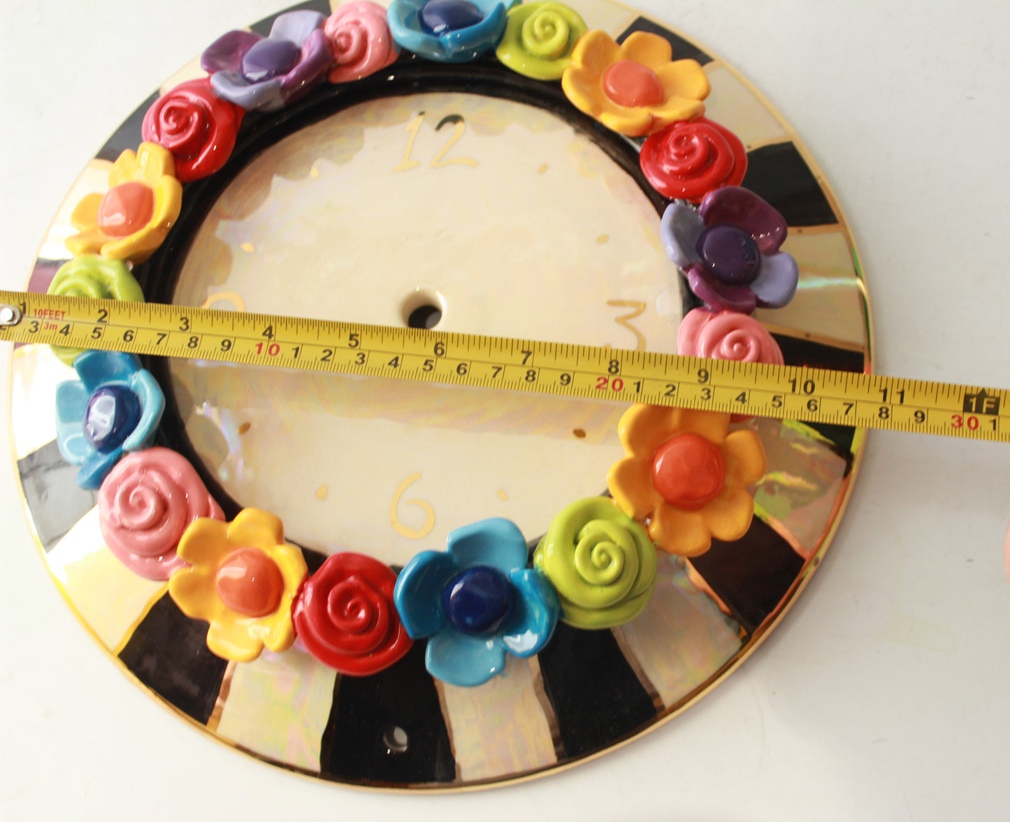 Multiflower Encrusted Clock