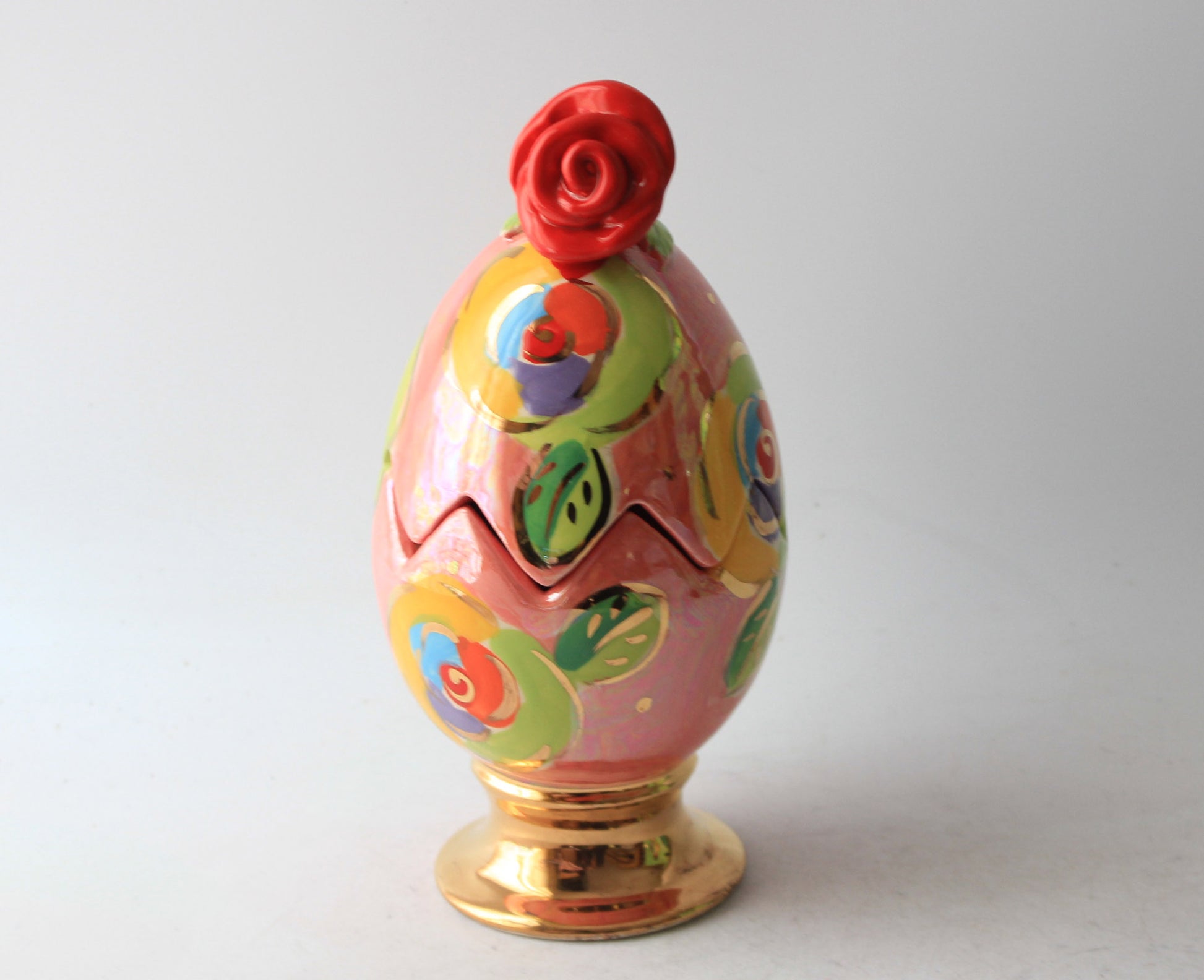 Rose Lidded Easter Egg Pink New Rose - MaryRoseYoung