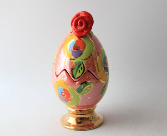 Rose Lidded Easter Egg Pink New Rose - MaryRoseYoung
