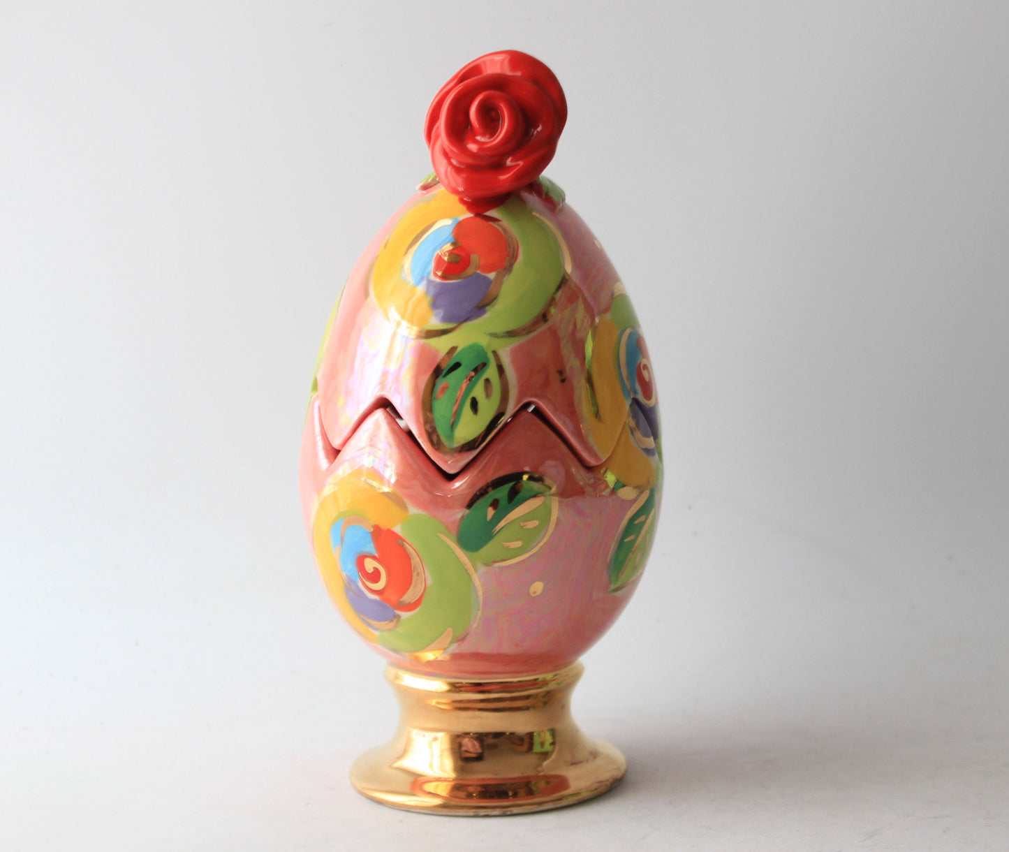 Rose Lidded Easter Egg Pink New Rose - MaryRoseYoung
